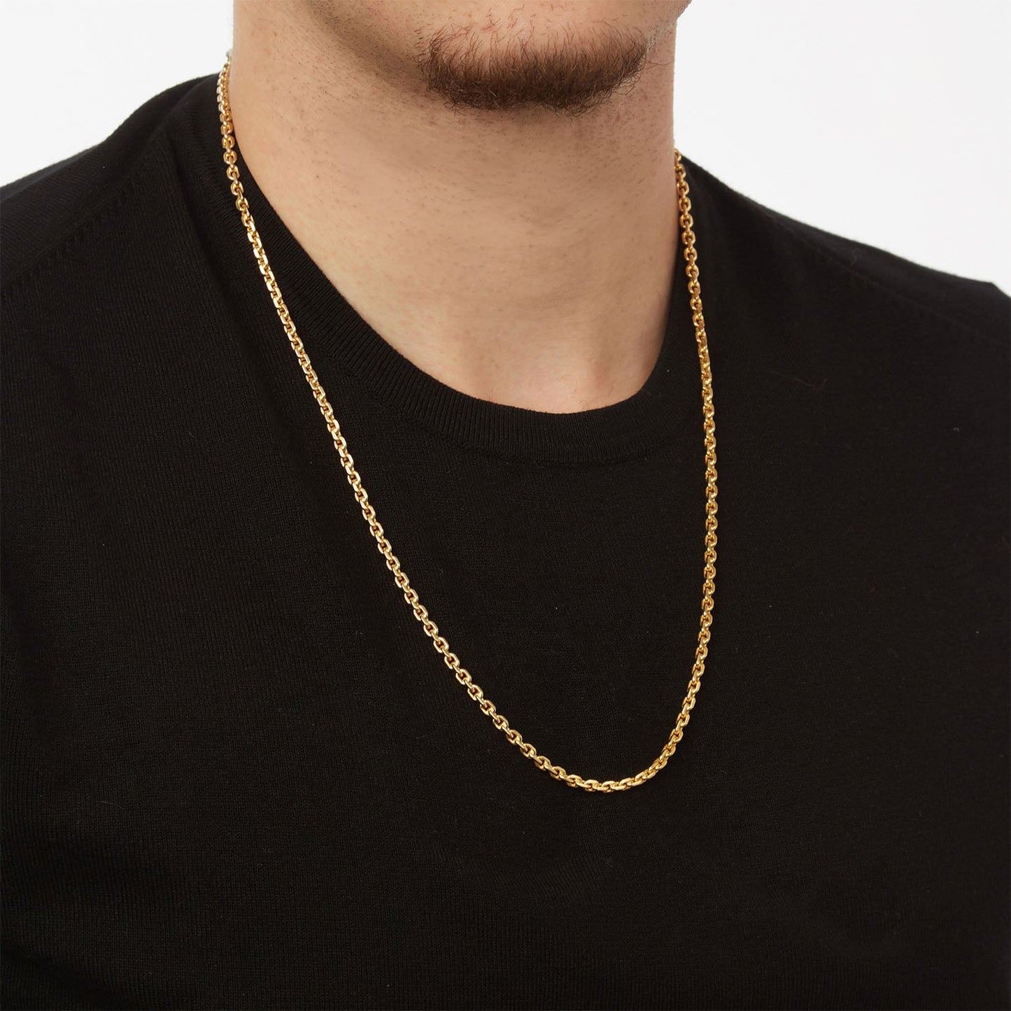 Chain Necklace for Men Gold KT18 or KT14 Handmade. Product code: 000110