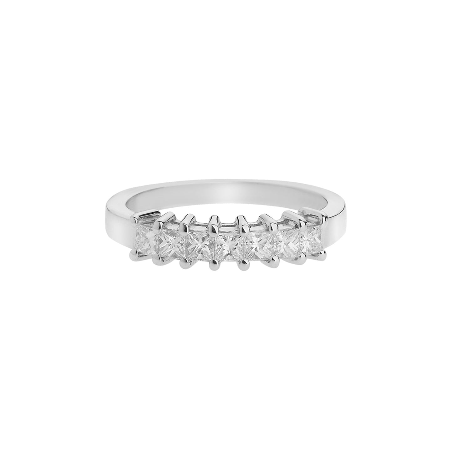 Princess cut diamond band 18 carat white gold. Product Code : 780R153523
