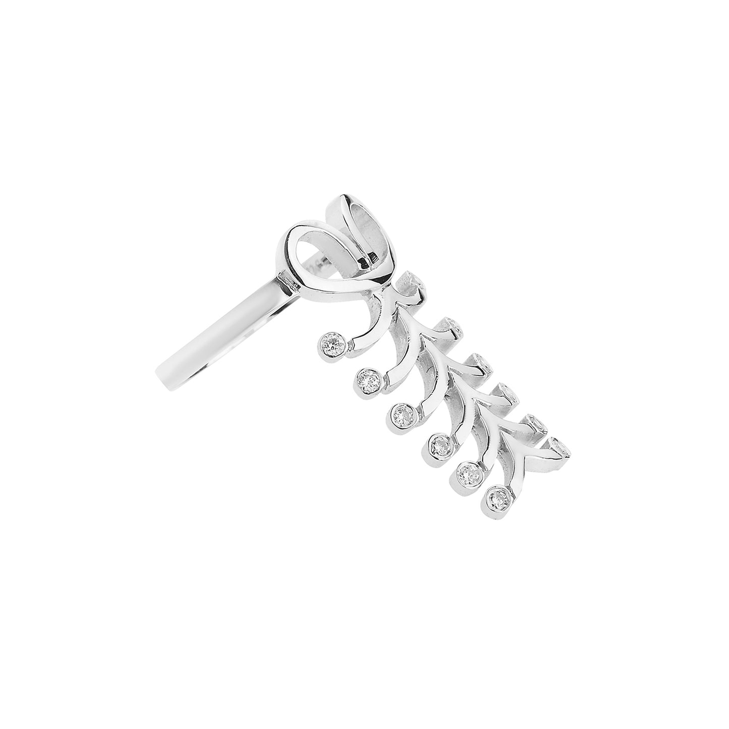 Adinkra Ethnic Large Diamond Ring 18KT White Gold. Product Code : 1180DA58WD