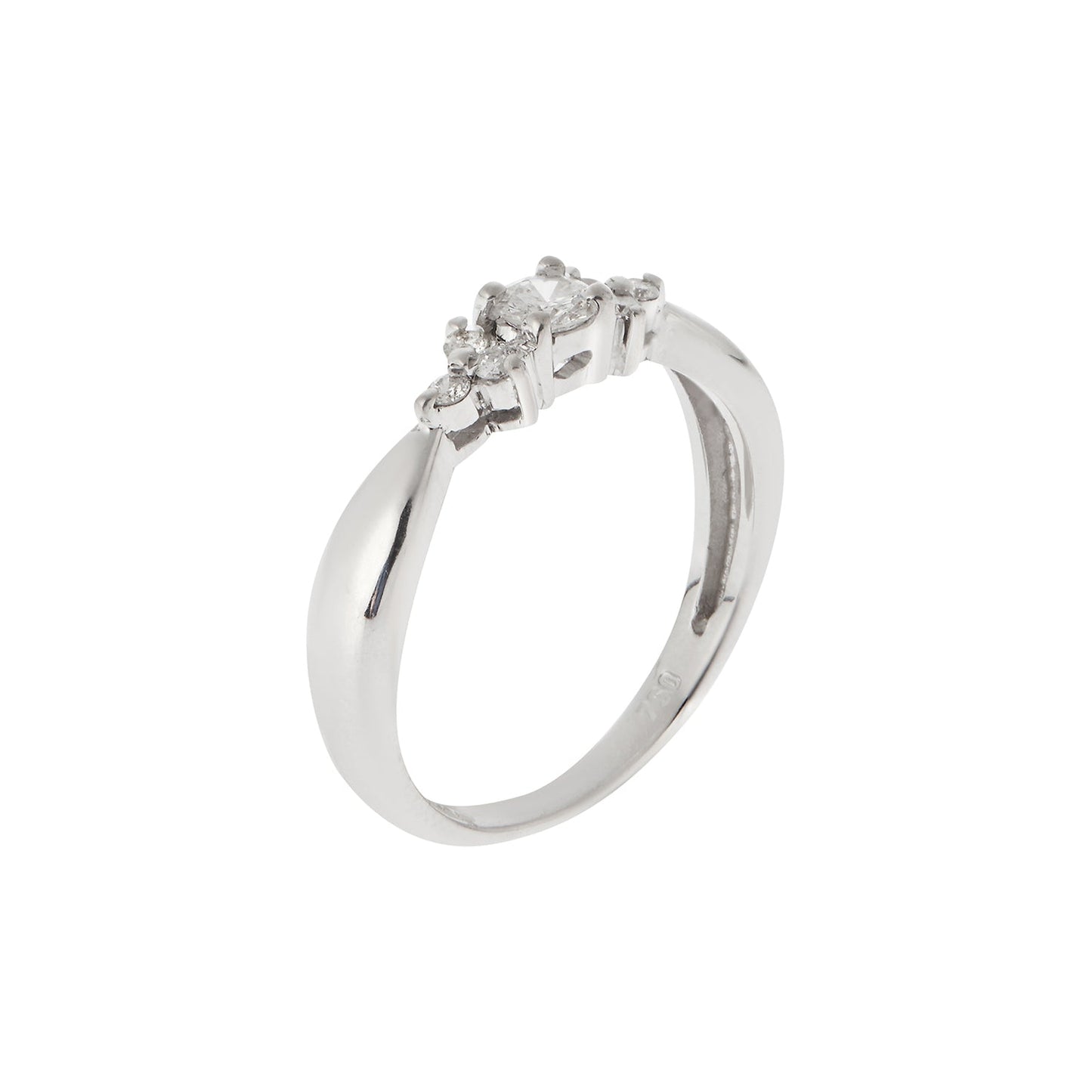 Solitaire brilliant cut ring 18k carat white gold. Product Code : 268D05SW