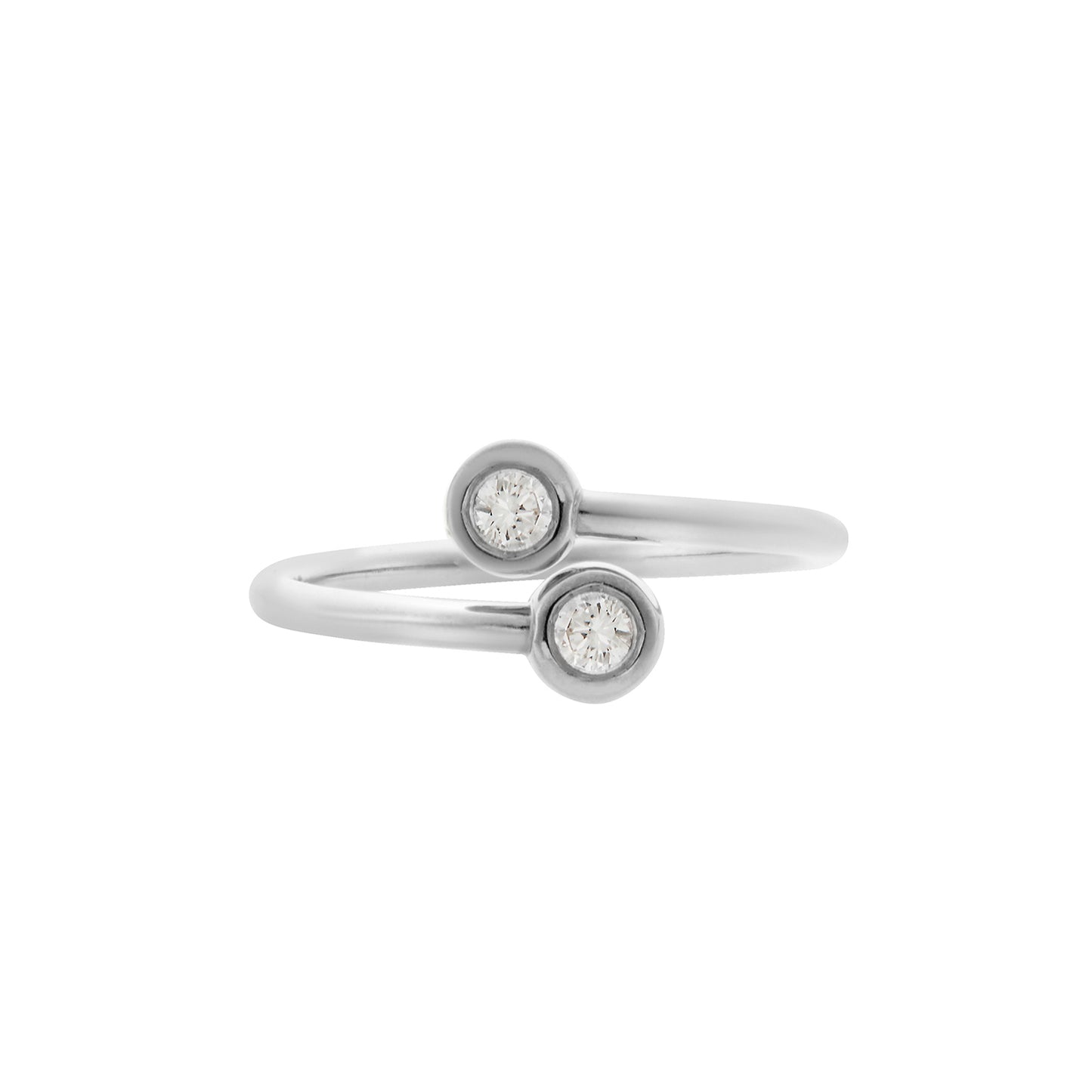 Ring with two brilliant cut diamonds KT18 white gold. Product Code : 1338D09SW