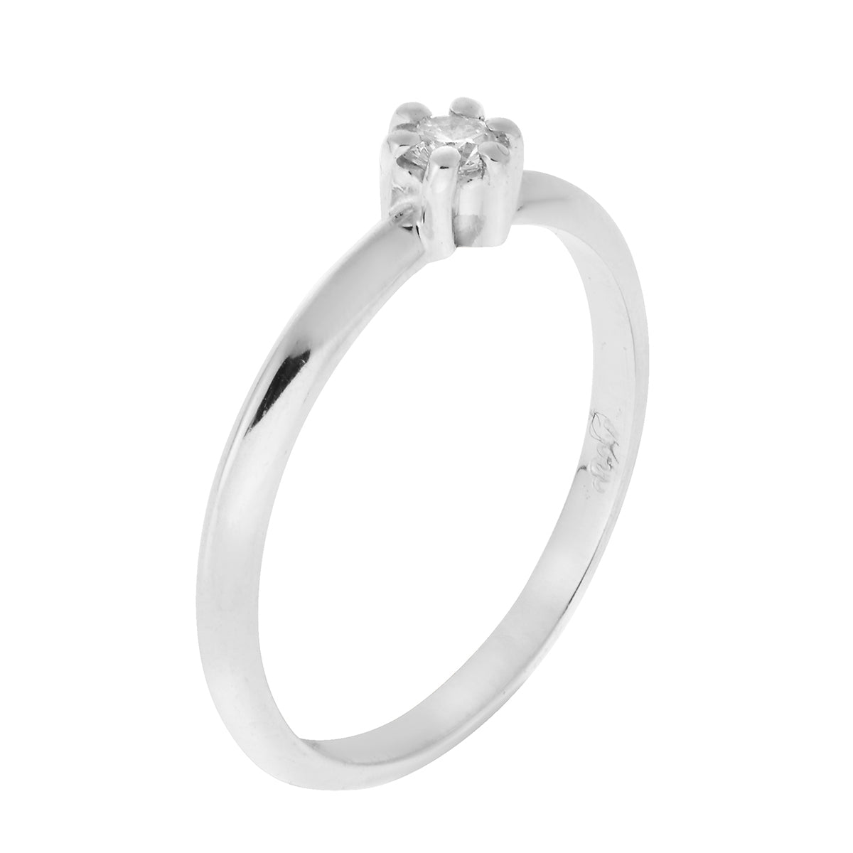 Round Brilliant Diamond ring K18 carat white gold. Product Code : 256D02S