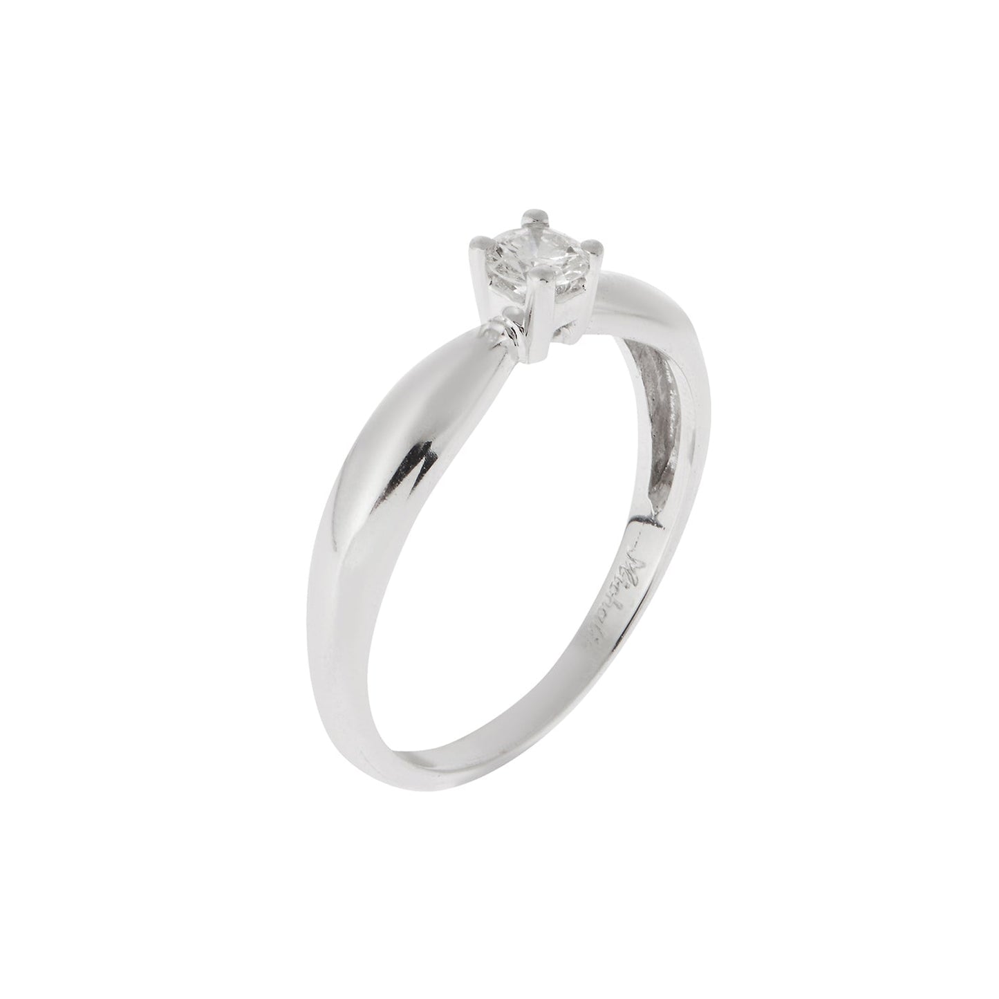 Round Brilliant Diamond Ring 18KT White Gold. Product Code : 258D01S