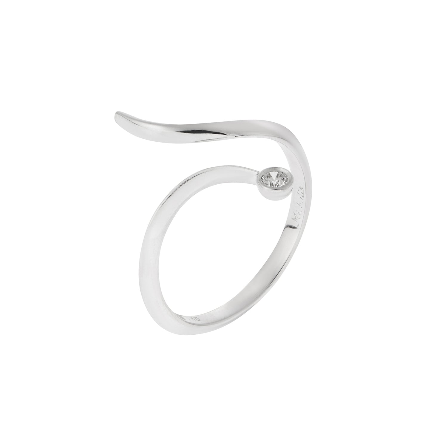 Solitaire brilliant cut diamond ring 18k white gold. Product Code : 1328D086W