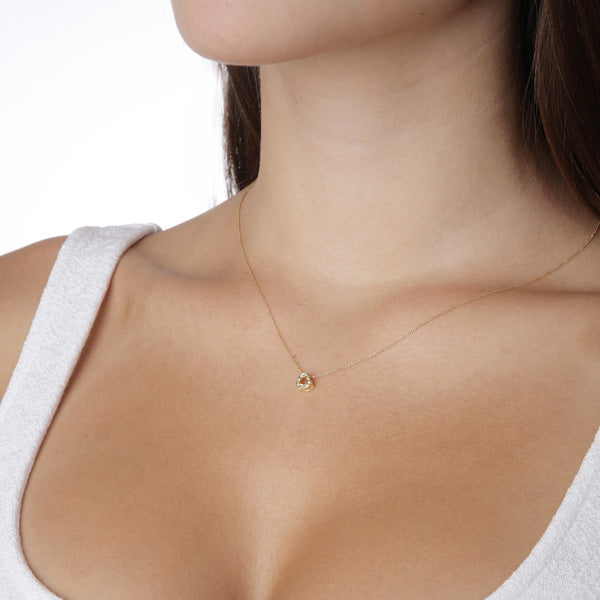 Heart Pendant 18KT Yellow Gold with Brilliant cut Diamonds