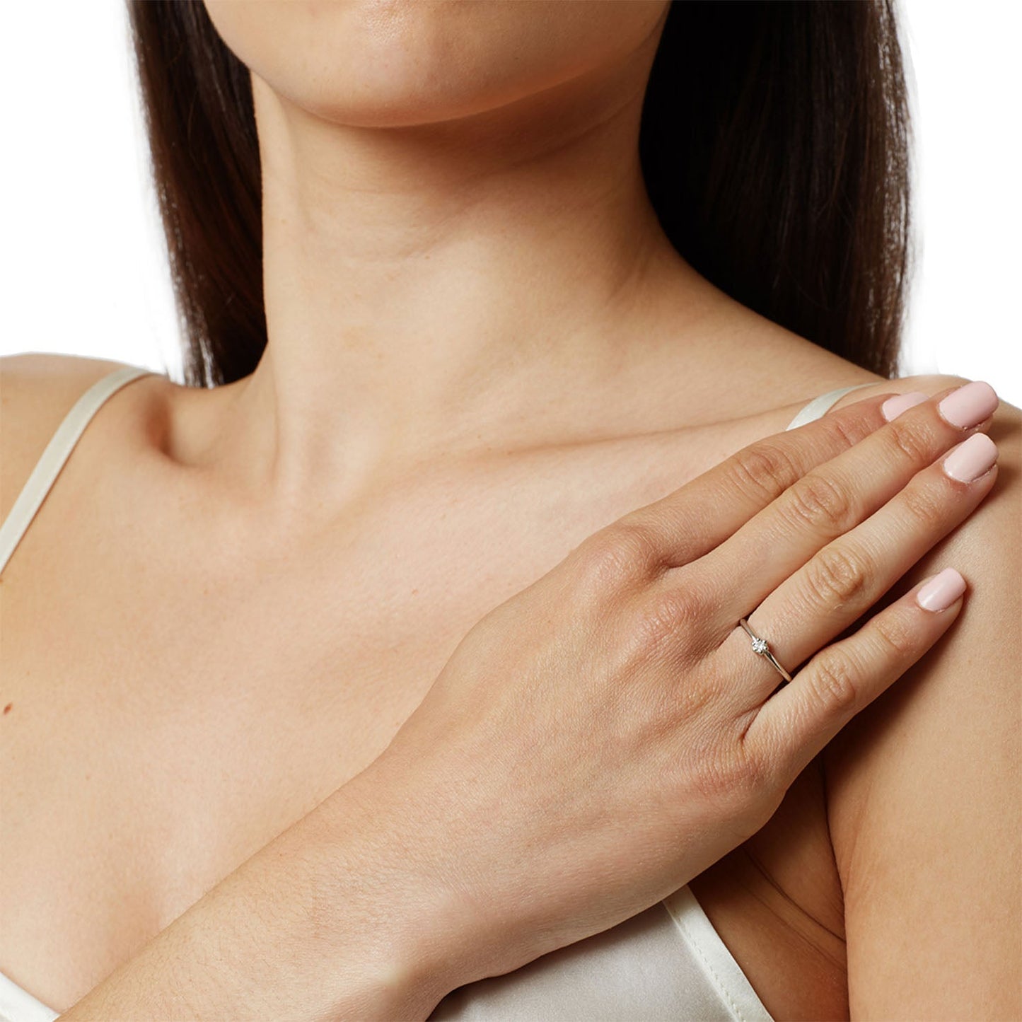 Diamond Round Brilliant Cut Solitaire KT18 White Gold . Product Code:256D02S