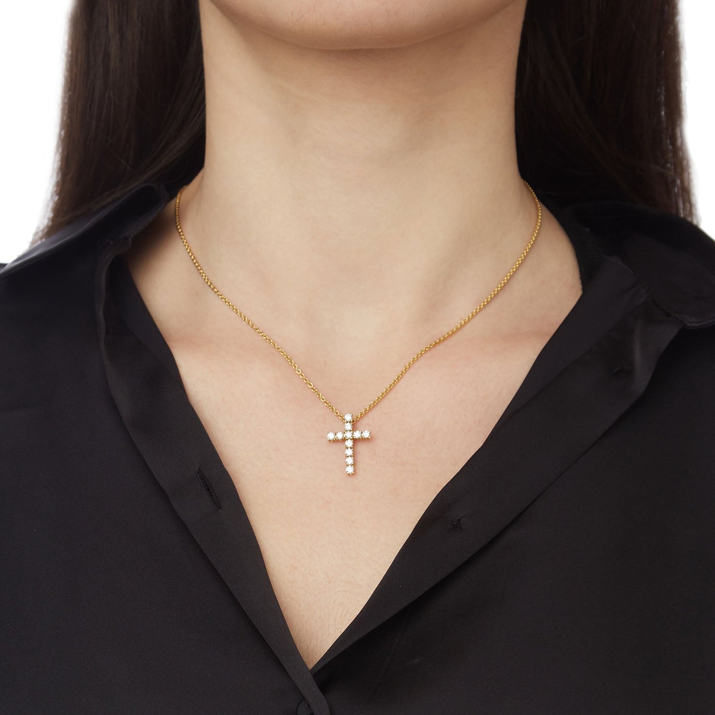 Diamond Cross 18KT Yellow Gold with Brilliant cut Diamonds
