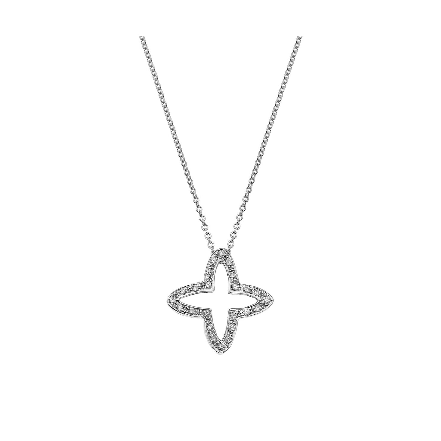 Diamond cross 18KT white gold on a chain. Product Code: 280ΜW03.