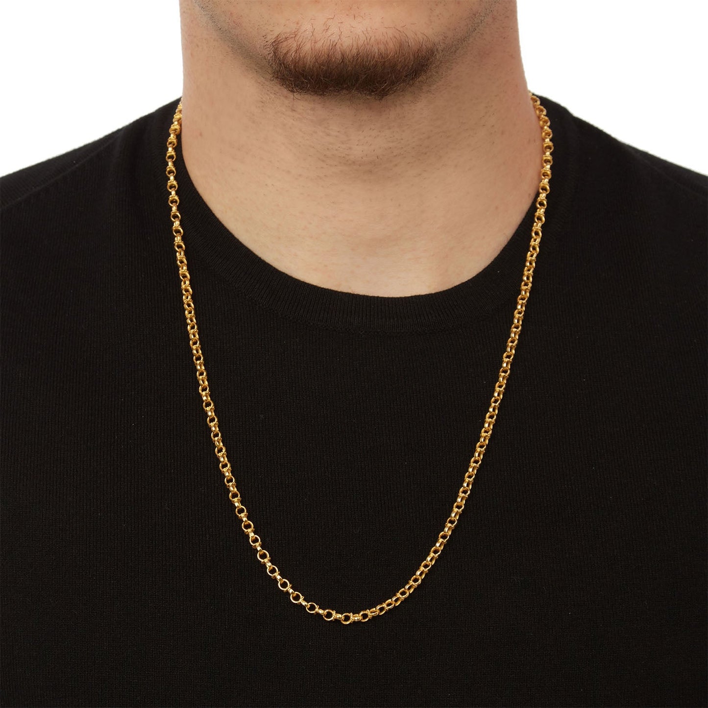 Chain Necklace for Men Gold KT18 or KT14 Handmade. Product code: 000102