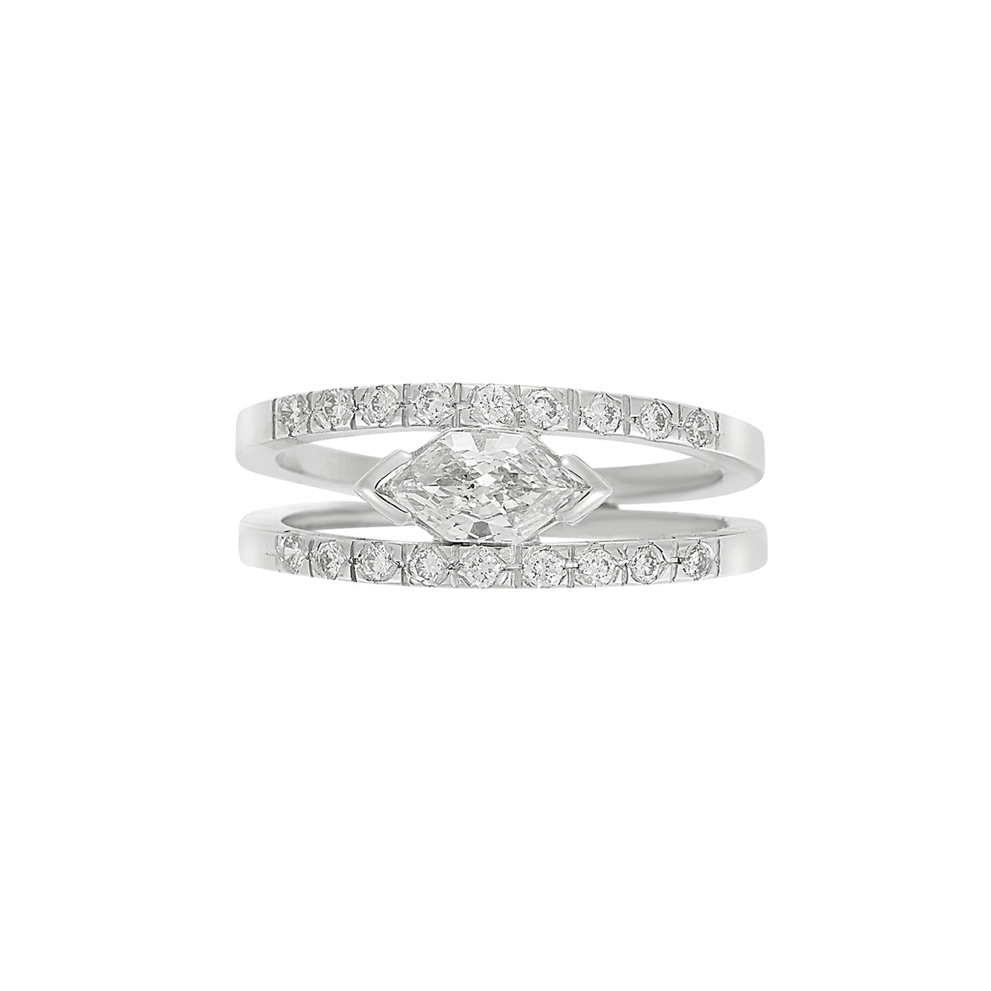 Marquise cut diamond solitaire 18 carat white gold. Product Code : 1241D007W