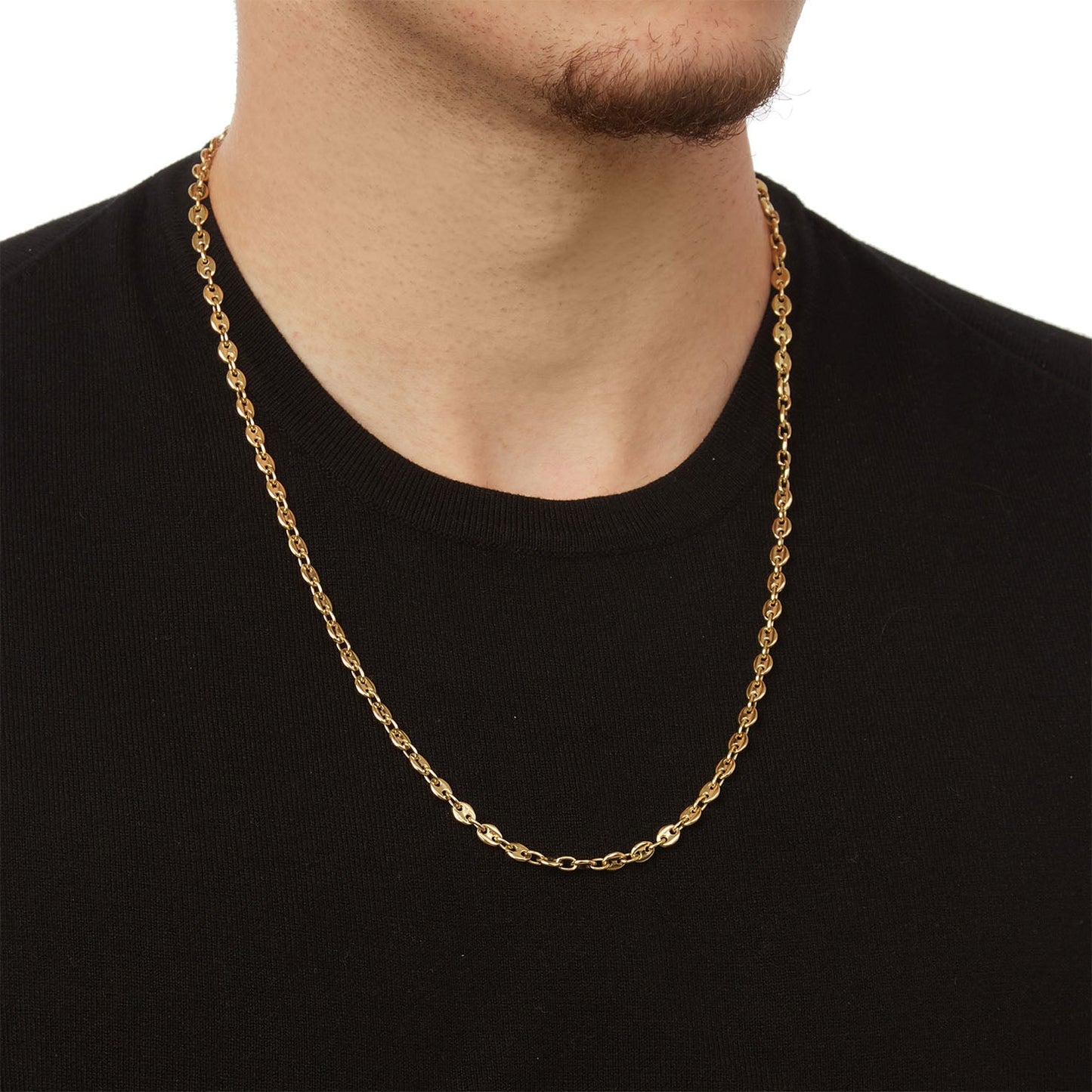 Chain Necklace for Men Gold KT18 or KT14 Handmade. Product code: 000103