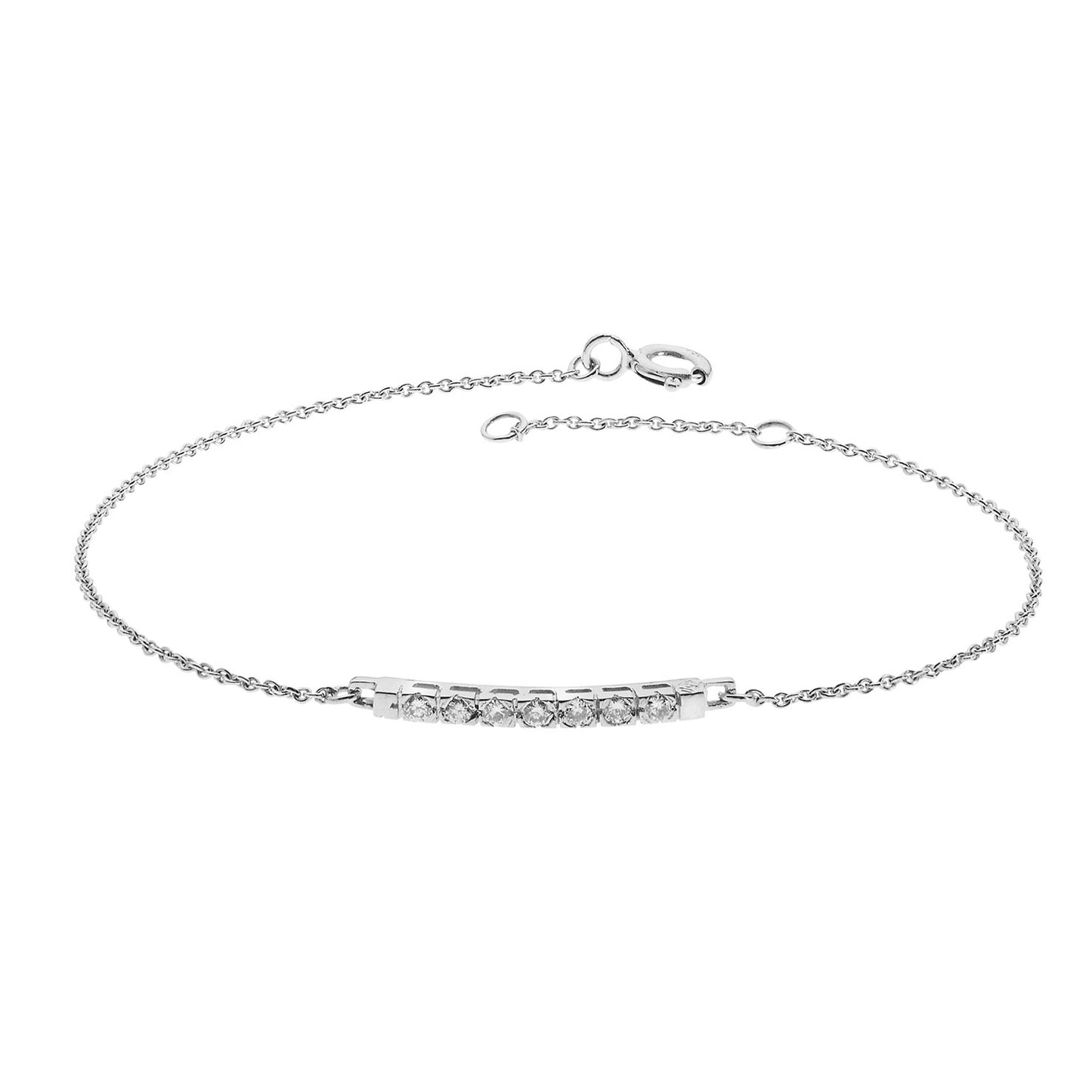 Diamond chain bracelet in 18 carat white gold. Product Code : 470HBSW02