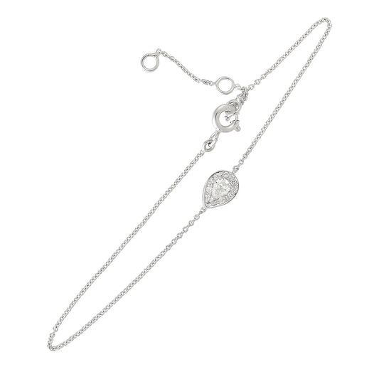 Diamond chain bracelet 18 carat white gold.   Product Code : 407BA22W