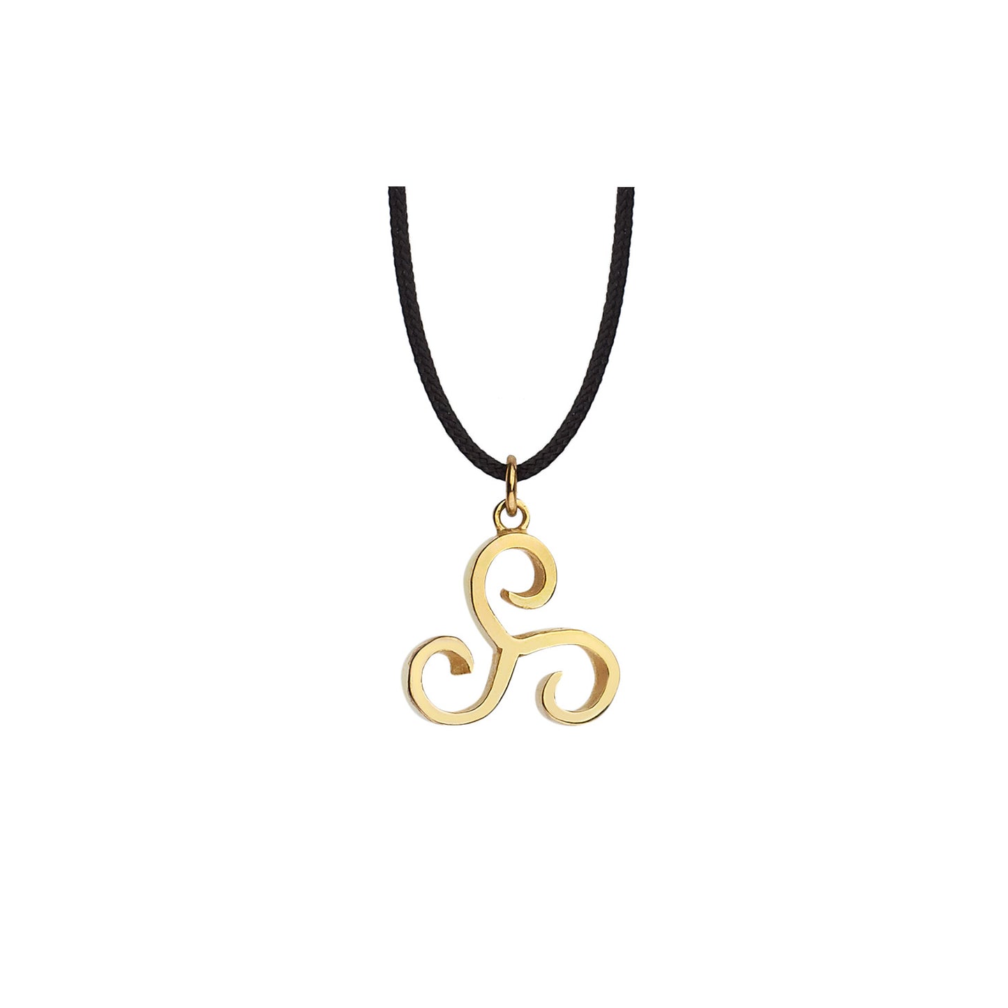 Triskelion 18 carat yellow gold charm. Triskelion is a reiki symbol of personal growth, action, energy and progress. Product Code: 397ME014