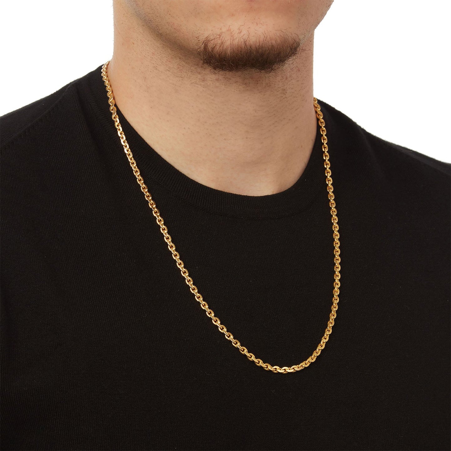 Chain Necklace for Men Gold KT18 or KT14 Handmade. Product code: 000105