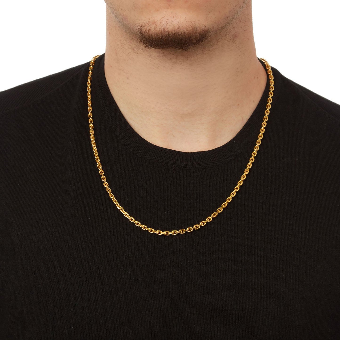 Chain Necklace for Men Gold KT18 or KT14 Handmade. Product code: 000106