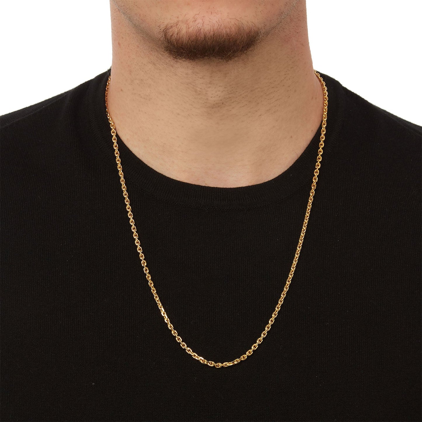 Chain Necklace for Men Gold KT18 or KT14 Handmade. Product code: 000107