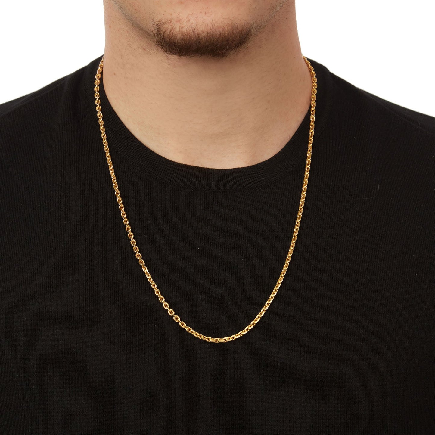 Chain Necklace for Men Gold KT18 or KT14 Handmade. Product code: 000108