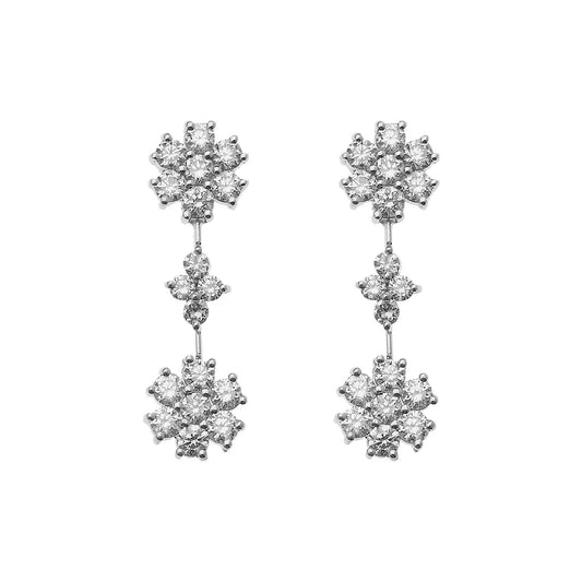Drop Earrings 18KT White Gold with Brilliant cut Diamonds.  Product Code : 421HE059