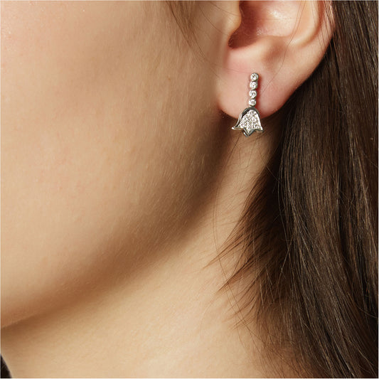 Drop Earrings 18KT White Gold with Brilliant cut Diamonds. Product Code : 957SK27