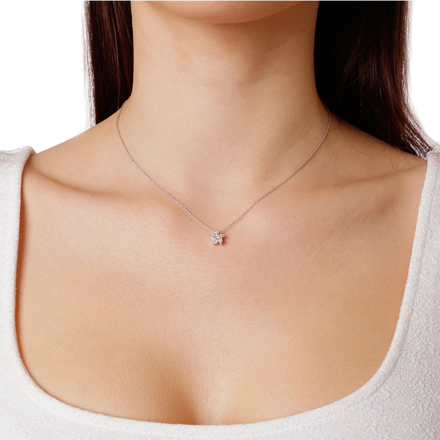 Necklace Pendant 18KT White Gold with Marquise and Brilliant cut Diamonds. Product Code : 688ME4500SW.