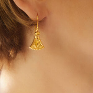 “Μadonna Lily” lucky charm earrings gold plated 925 silver.Product code: 103E2023. Primordial symbol of Rebirth, Purity, Magnificence, Perfection and Power.