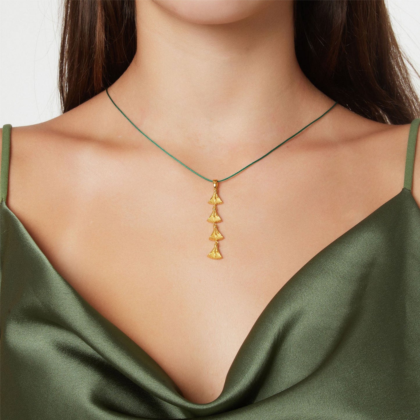 Lucky charm 2023-Madonna lily-Pendant silver 925 gold-plated with cord. Product code: 90M2023