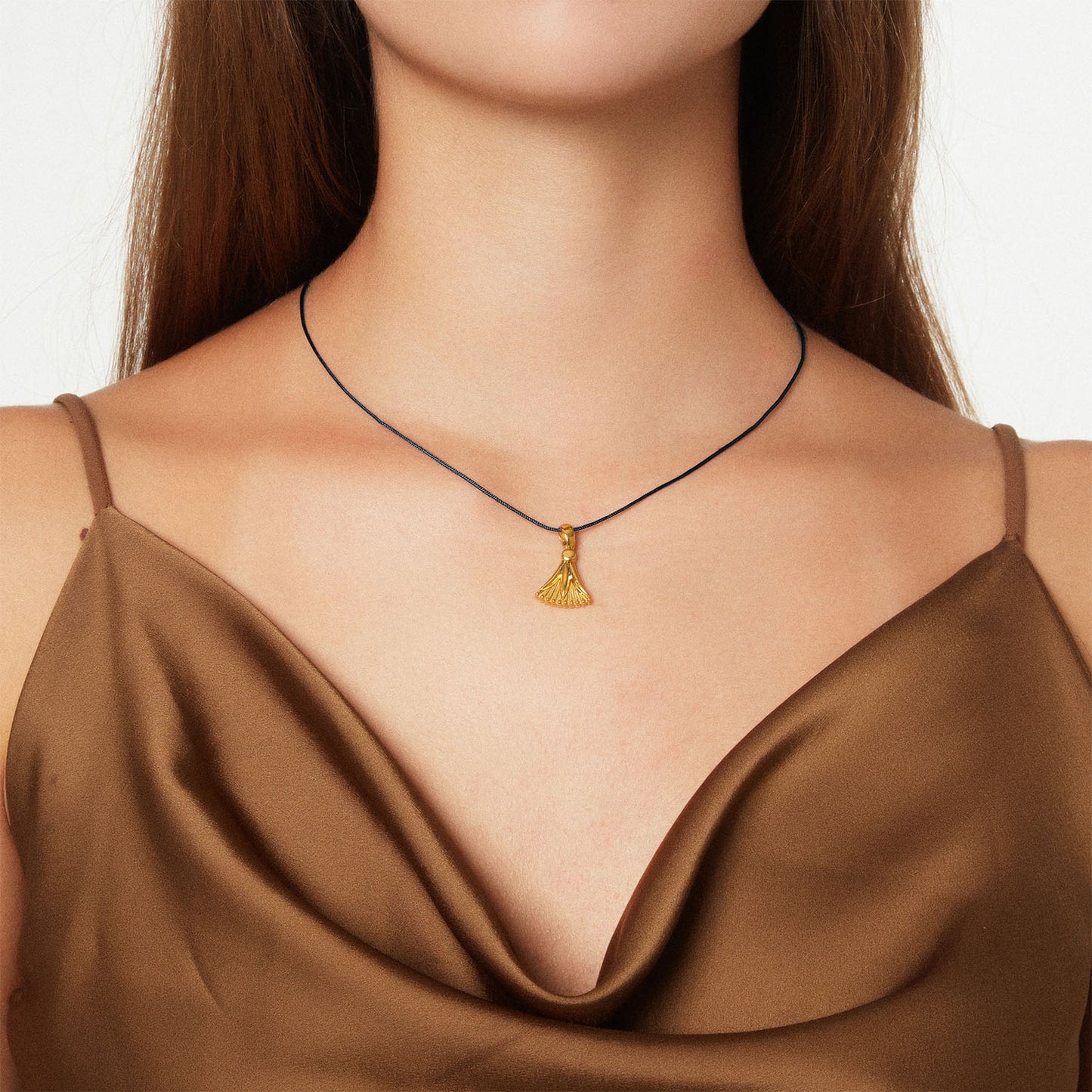 Lucky charm 2023-Madonna lily-Pendant silver 925 gold-plated with cord. Product code: 89M2023