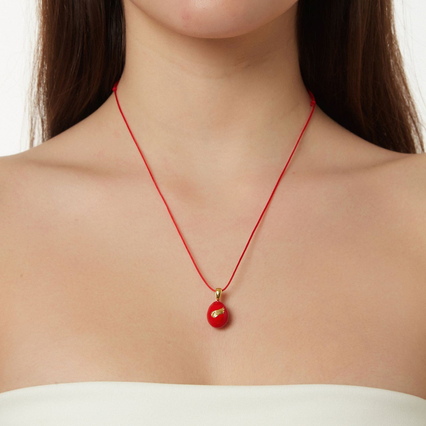 “Angel Wings” Easter Egg Pendant on a Cord. Product Code: 91MAYG23 Red