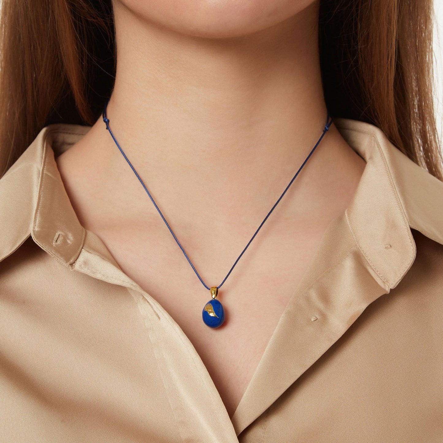 “Angel Wings” Easter Egg Pendant on a Cord. Product Code: 91MAYG23 Blue