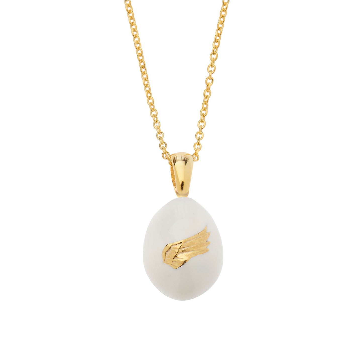 “Angel Wings” Easter Egg Pendant on a Chain. Product Code: 91MAYG23c Ivory
