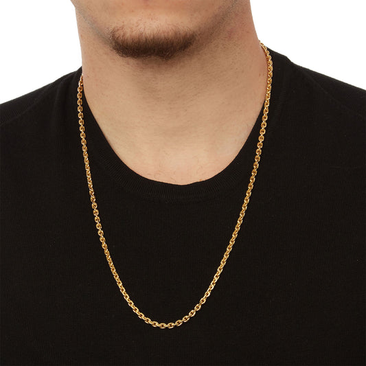 Chain Necklace for Men Gold KT18 or KT14 Handmade. Product code: 000109