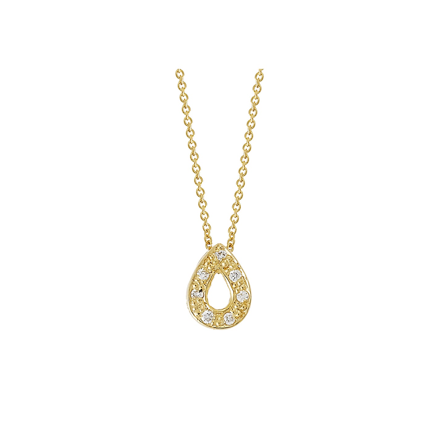 Pear Pendant 18KT  Yellow  Gold with Brilliant cut Diamonds