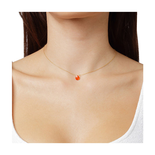 K18 Yellow Gold Carnelian Pendant.   Product Code : 546MCARNPRS