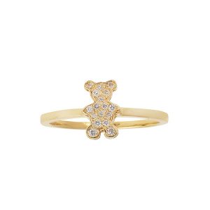 “Little bear” 18 carat yellow gold ring with diamonds. Product Code : 1059DA026W