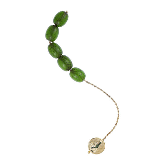 Handmade silver gold-plated begleri with salamander good luck charm.Salamander is a symbol of transformation, energy, renewal and luck. Product Code: 116BEG2012SPE.