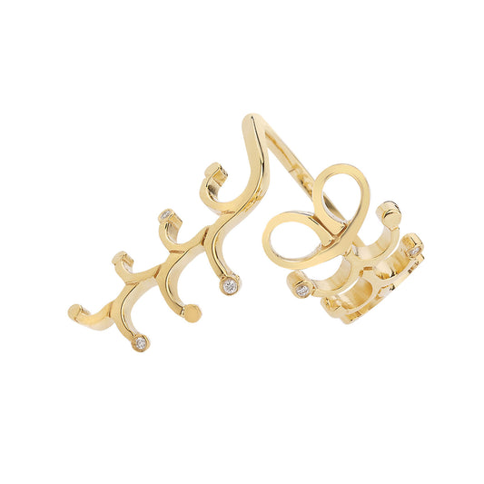 Adinkra diamond ring 18k yellow gold.   Product Code : 1170DA49Y