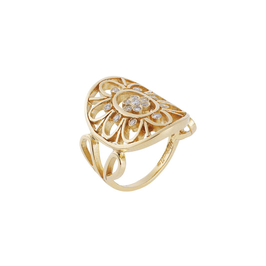 Ring 18 carat yellow gold with diamonds.   Product Code : 1193DAY88