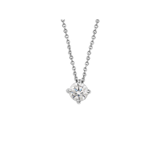 Diamond solitaire chain pendant 18 carat white gold.   Product Code : 467M141
