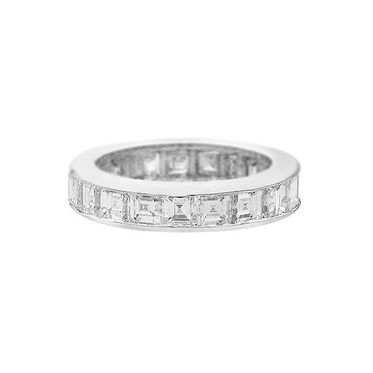 Band  with Princess Cut  Diamonds KT18 White Gold. Product Code :159DA427