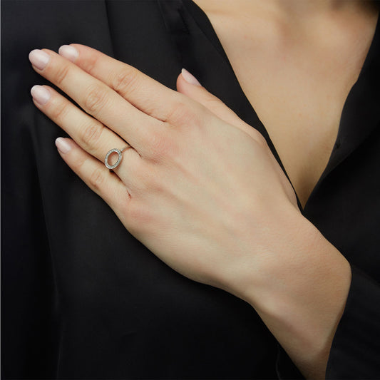 Ring 18KT white gold with brilliant cut diamonds. Product Code: 1278DW080D