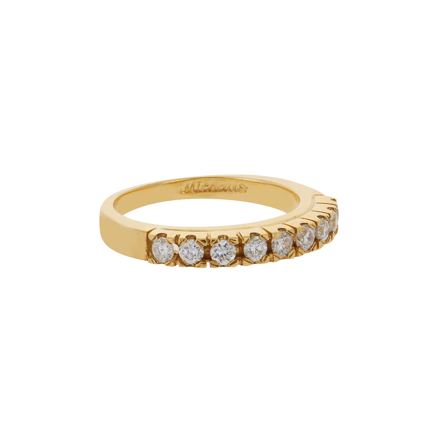 Diamond half band 18 carat yellow gold.   Product Code : 128D273