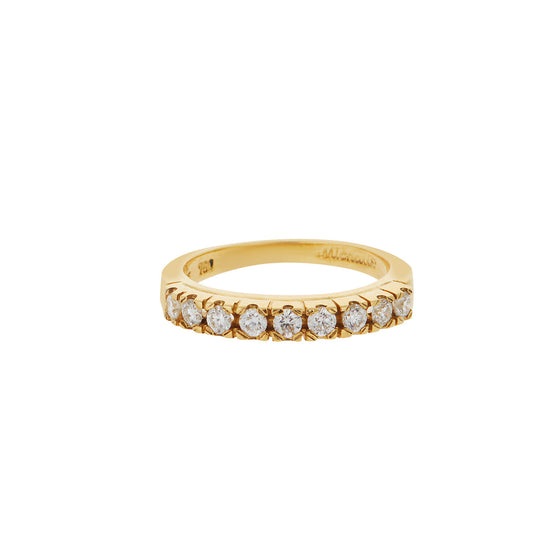 Diamond half band 18 carat yellow gold.   Product Code : 128D273