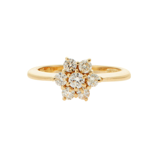 Ring KT18 Yellow Gold with Brilliant Cut Diamonds. Product Code :1367DY88