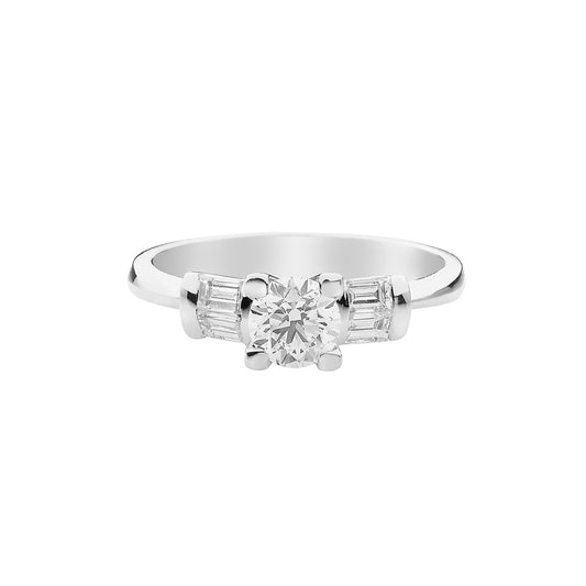 Diamond round brilliant cut solitaire 18 carat  white gold. Product Code : 205D67