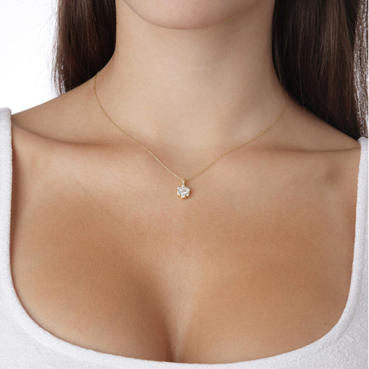 Necklace Pendant 18KT Yellow Gold with Brilliant cut Diamonds.   Product Code : 423M054YWCh