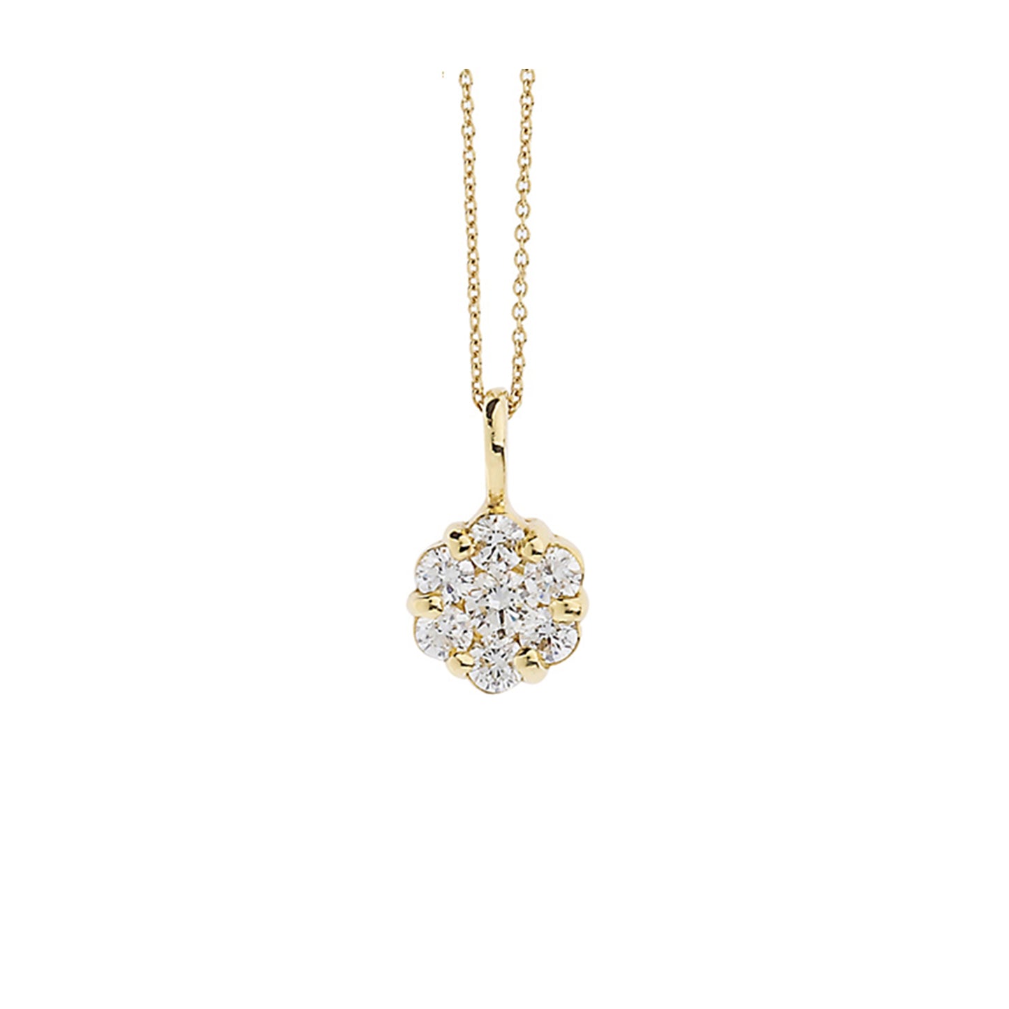 Necklace Pendant 18KT Yellow Gold with Brilliant cut Diamonds.   Product Code : 423M054YWCh