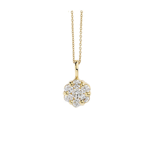 Necklace Pendant 18KT Yellow Gold with Brilliant cut Diamonds.   Product Code : 423M054YWCh