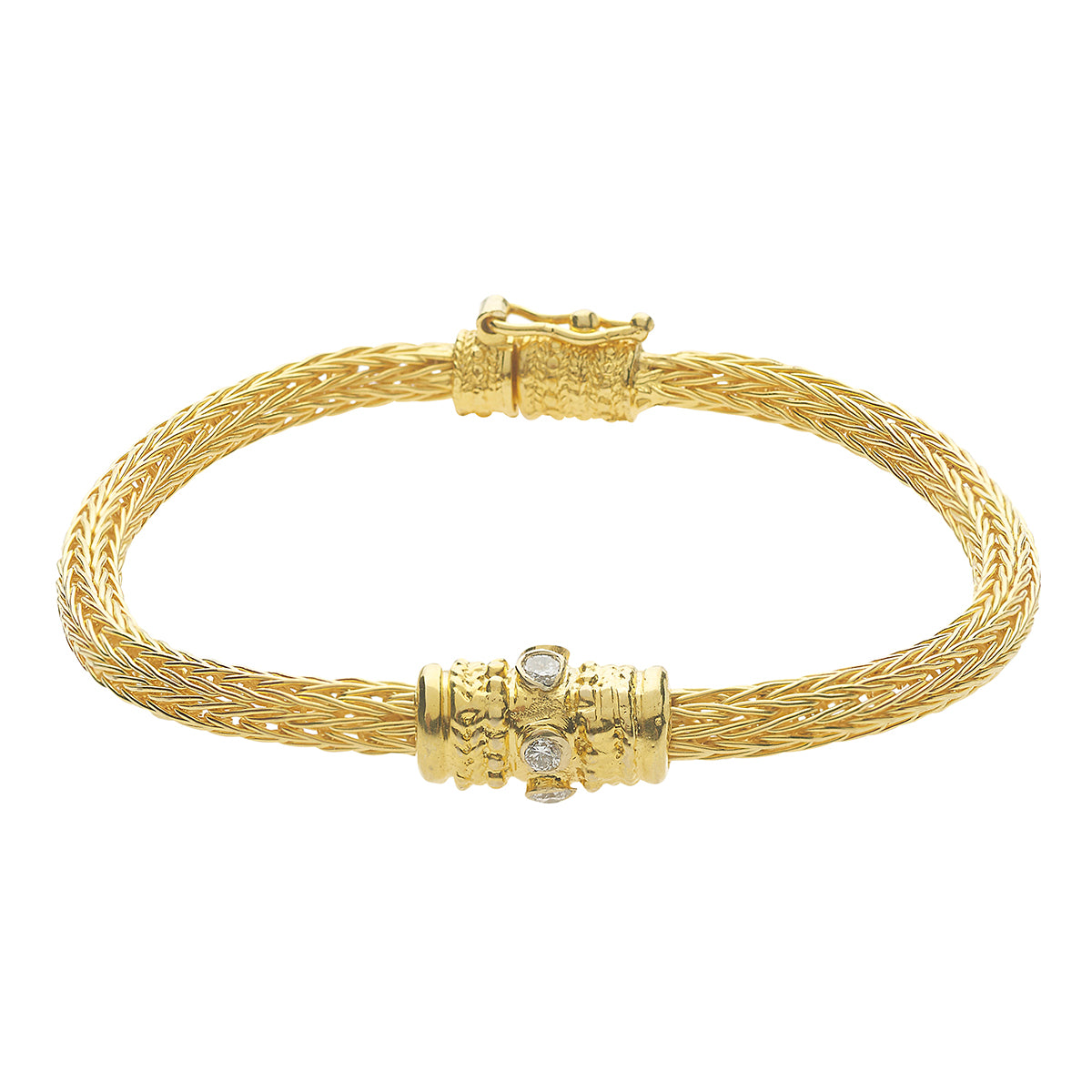 Bracelet yellow gold K18 with brilliant cut diamonds. Product Code : 435B844.