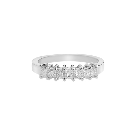 Princess cut diamond band 18 carat white gold. Product Code : 780R153523